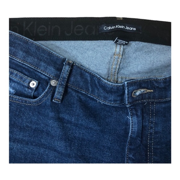 Calvin Klein jeans hi rise straight fit distressed frayed hem jeans size 16W new - Picture 7 of 16